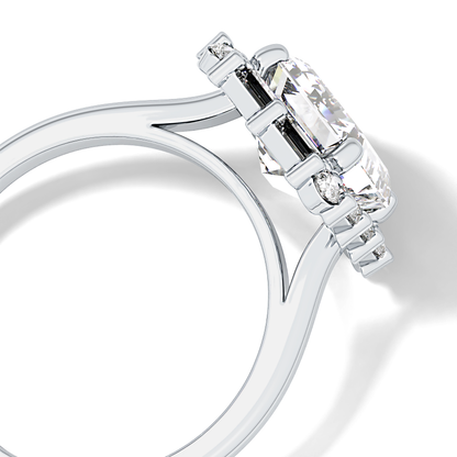Emerald Cluster Lab Grown Diamond Engagement Ring