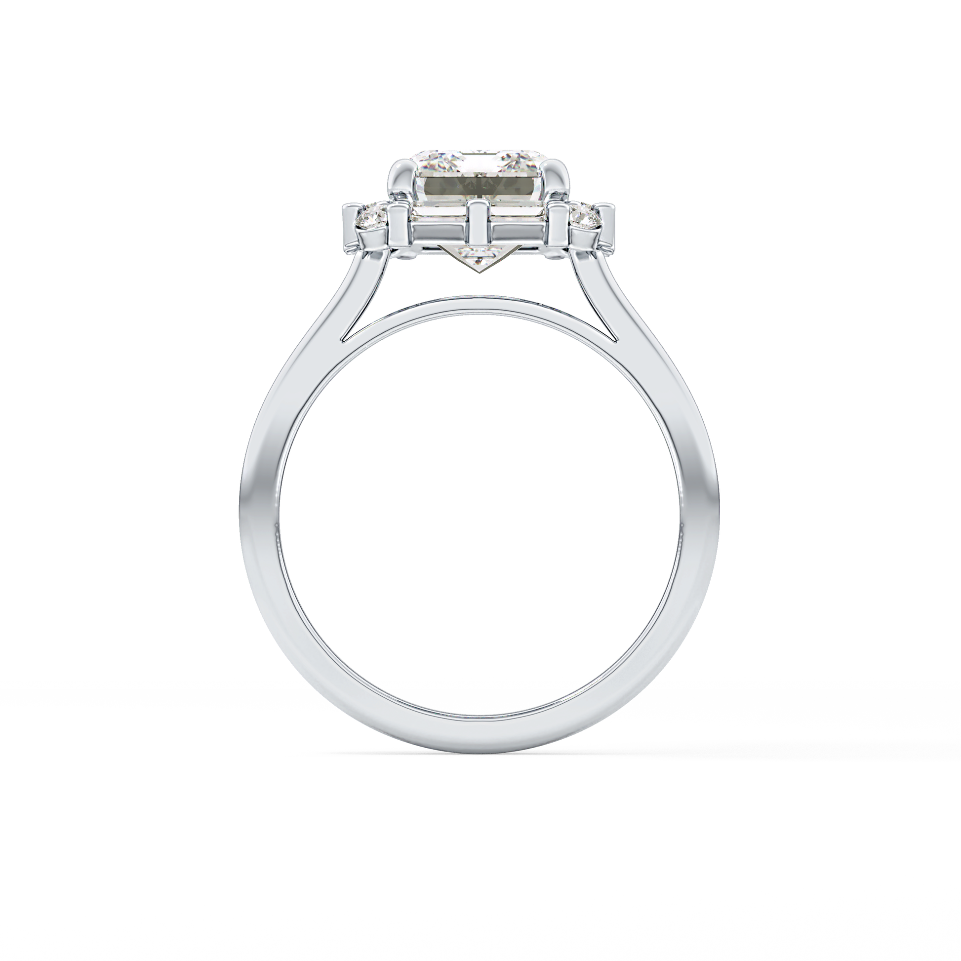 Emerald Cluster Lab Grown Diamond Engagement Ring