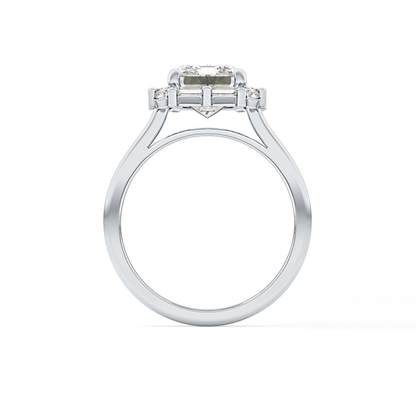 Emerald Cluster Lab Grown Diamond Engagement Ring