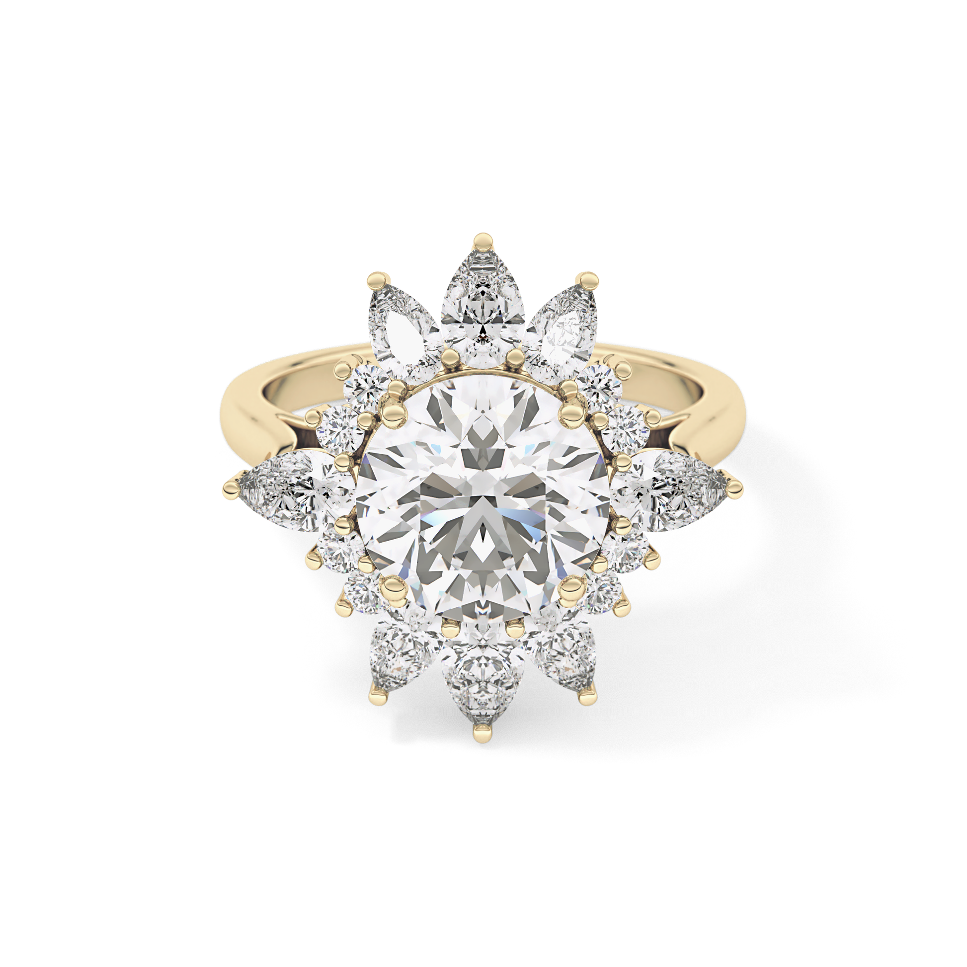 Round Cluster Lab Grown Diamond Engagement Ring