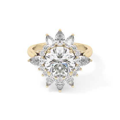 Round Cluster Lab Grown Diamond Engagement Ring