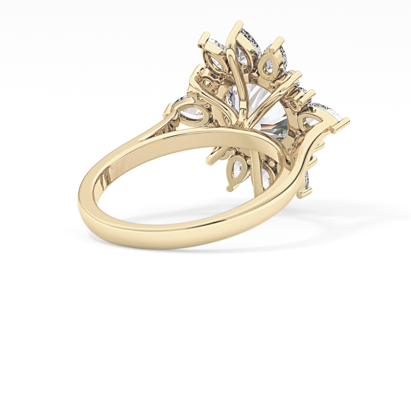 Round Cluster Lab Grown Diamond Engagement Ring