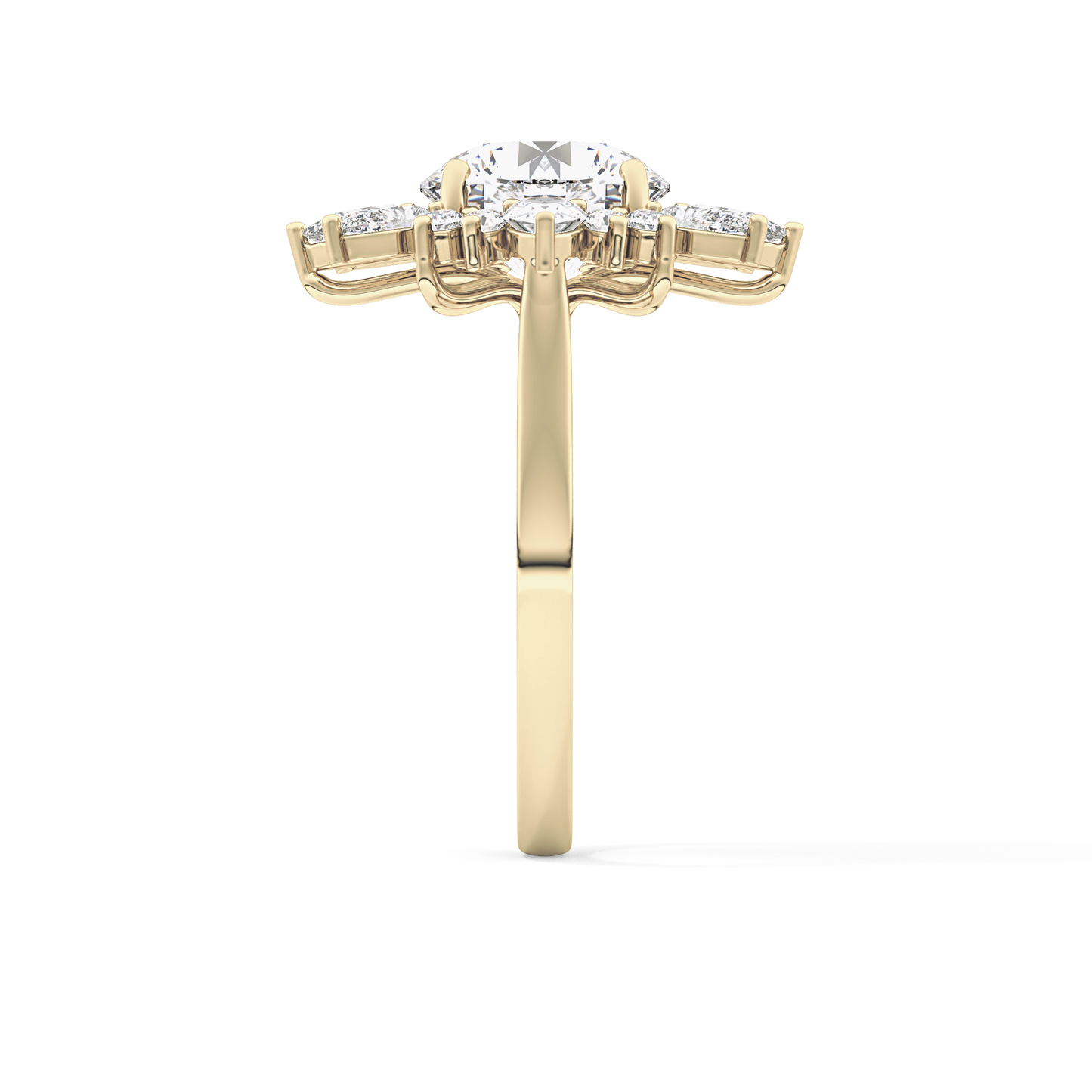 Round Cluster Lab Grown Diamond Engagement Ring