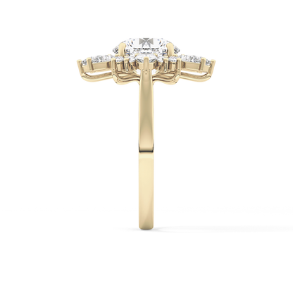 Round Cluster Lab Grown Diamond Engagement Ring