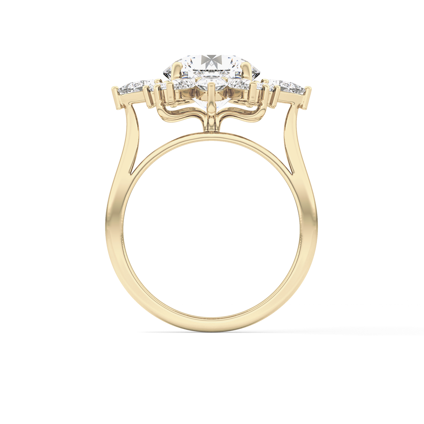 Round Cluster Lab Grown Diamond Engagement Ring