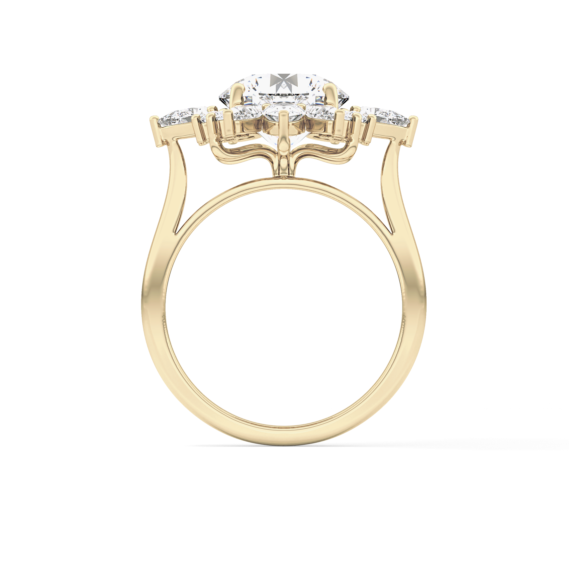 Round Cluster Lab Grown Diamond Engagement Ring