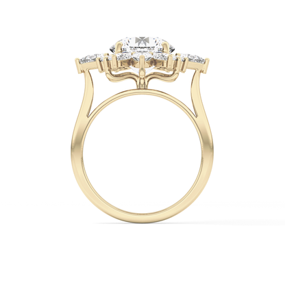 Round Cluster Lab Grown Diamond Engagement Ring