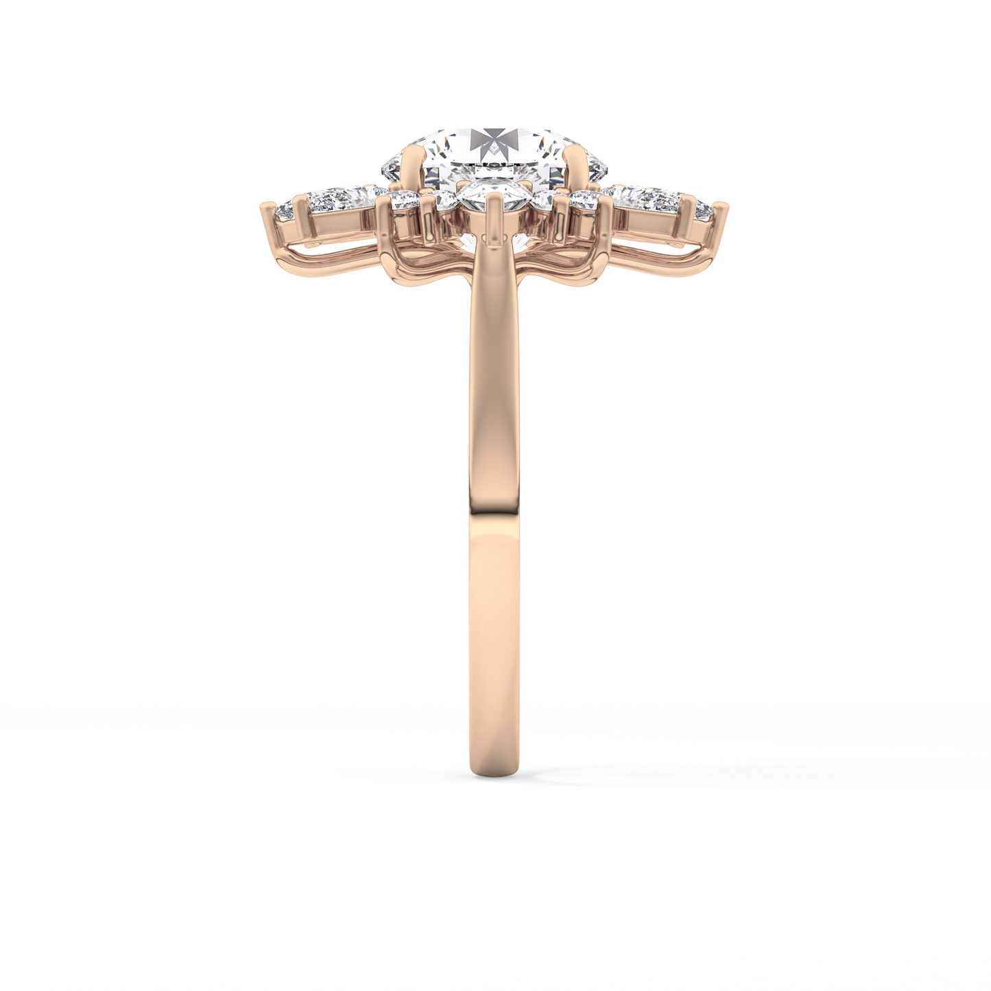 Round Cluster Lab Grown Diamond Engagement Ring