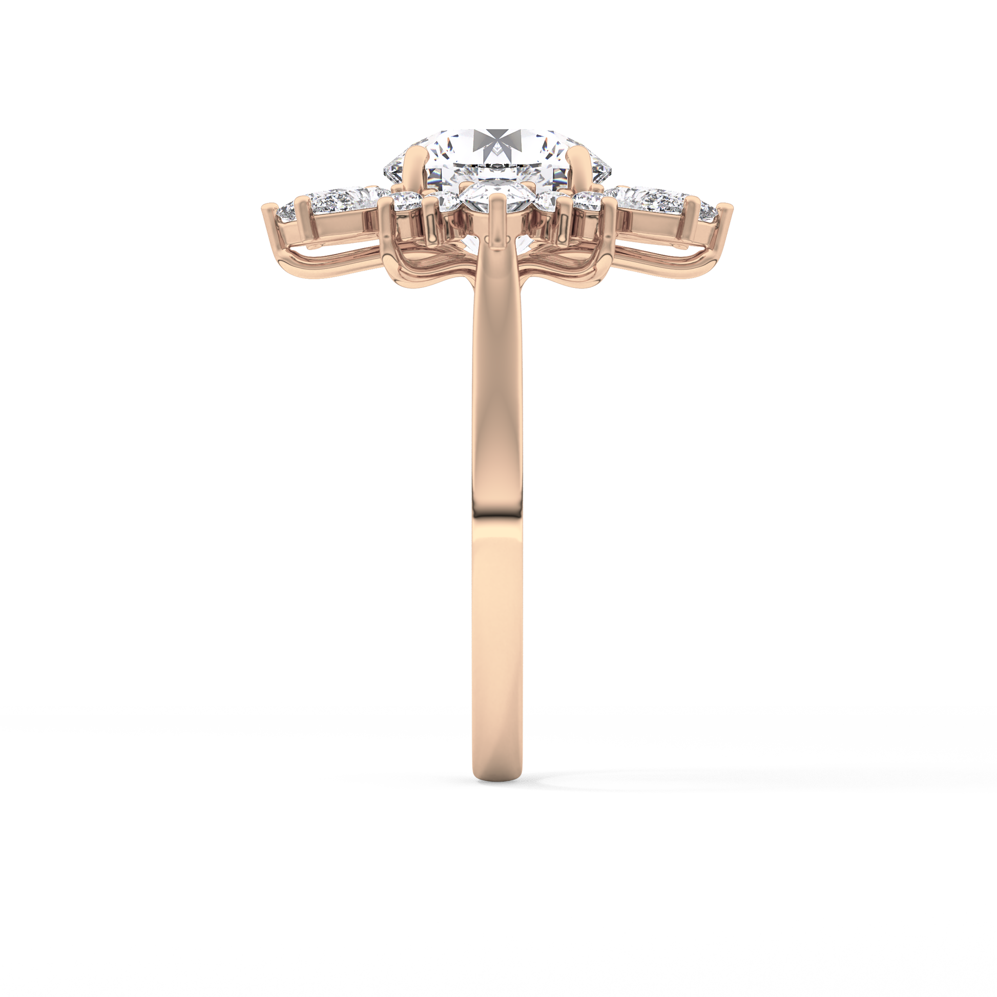 Round Cluster Lab Grown Diamond Engagement Ring
