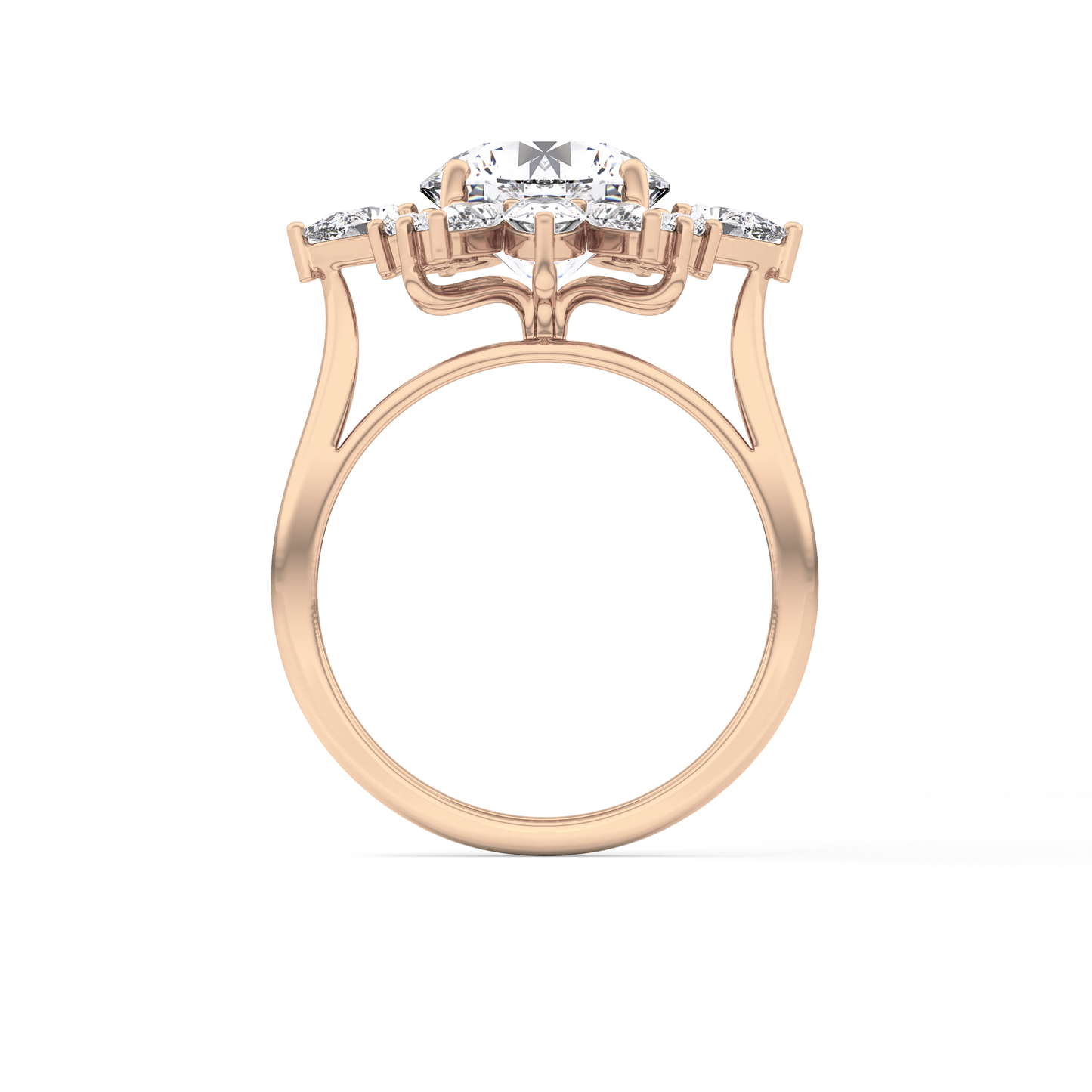 Round Cluster Lab Grown Diamond Engagement Ring