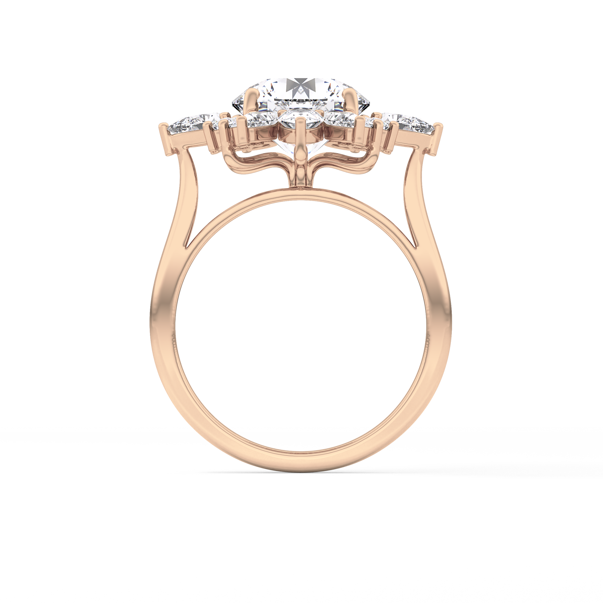 Round Cluster Lab Grown Diamond Engagement Ring