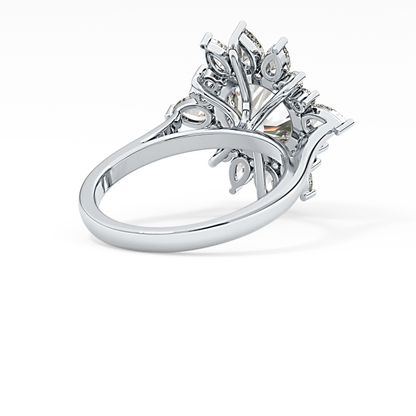 Round Cluster Lab Grown Diamond Engagement Ring