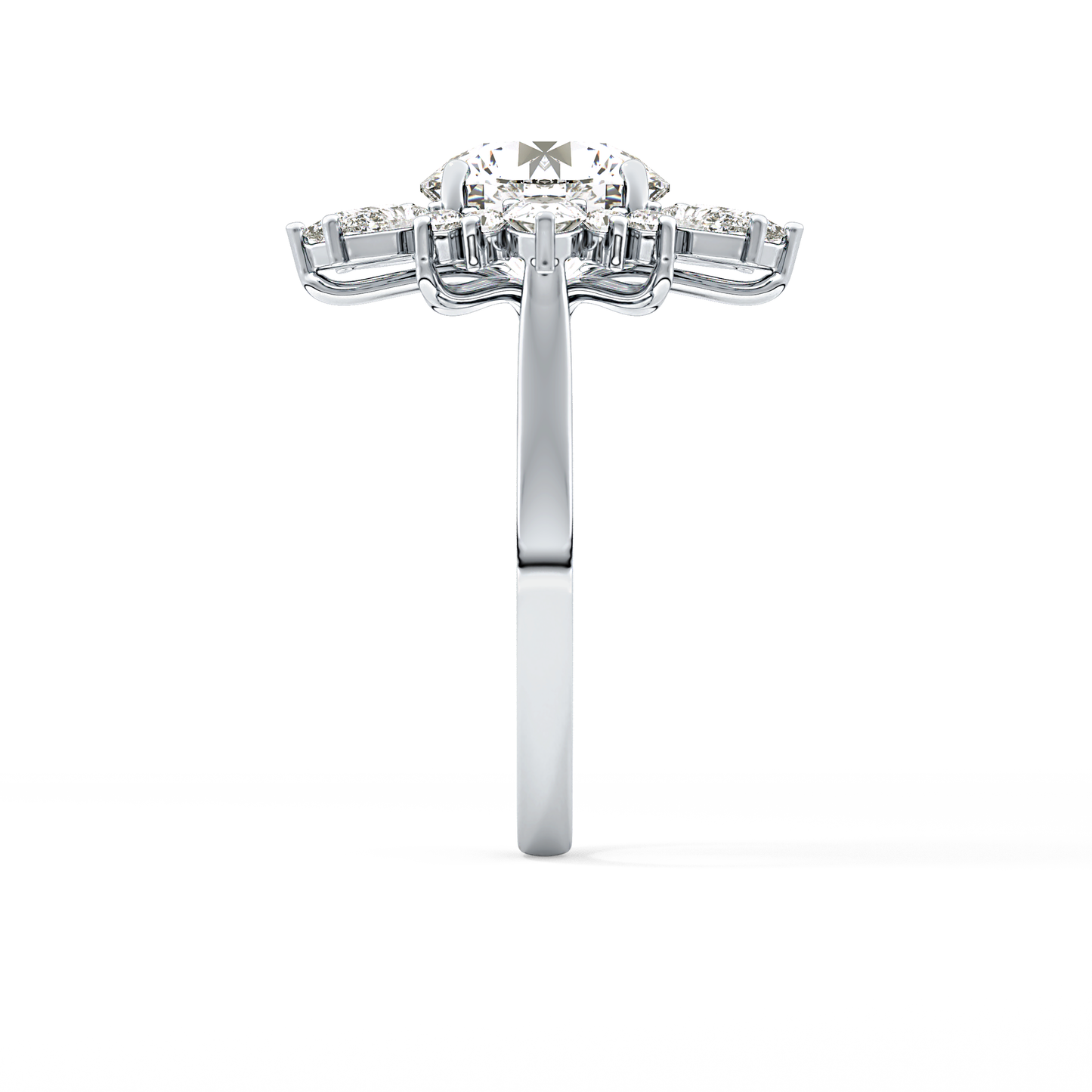 Round Cluster Lab Grown Diamond Engagement Ring