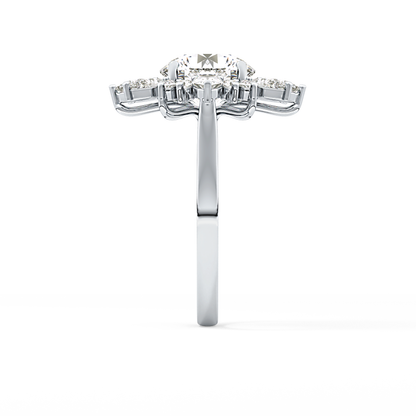 Round Cluster Lab Grown Diamond Engagement Ring