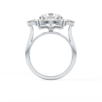 Round Cluster Lab Grown Diamond Engagement Ring