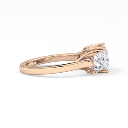 Princess Three Stone Lab Grown Diamond Engagement Ring