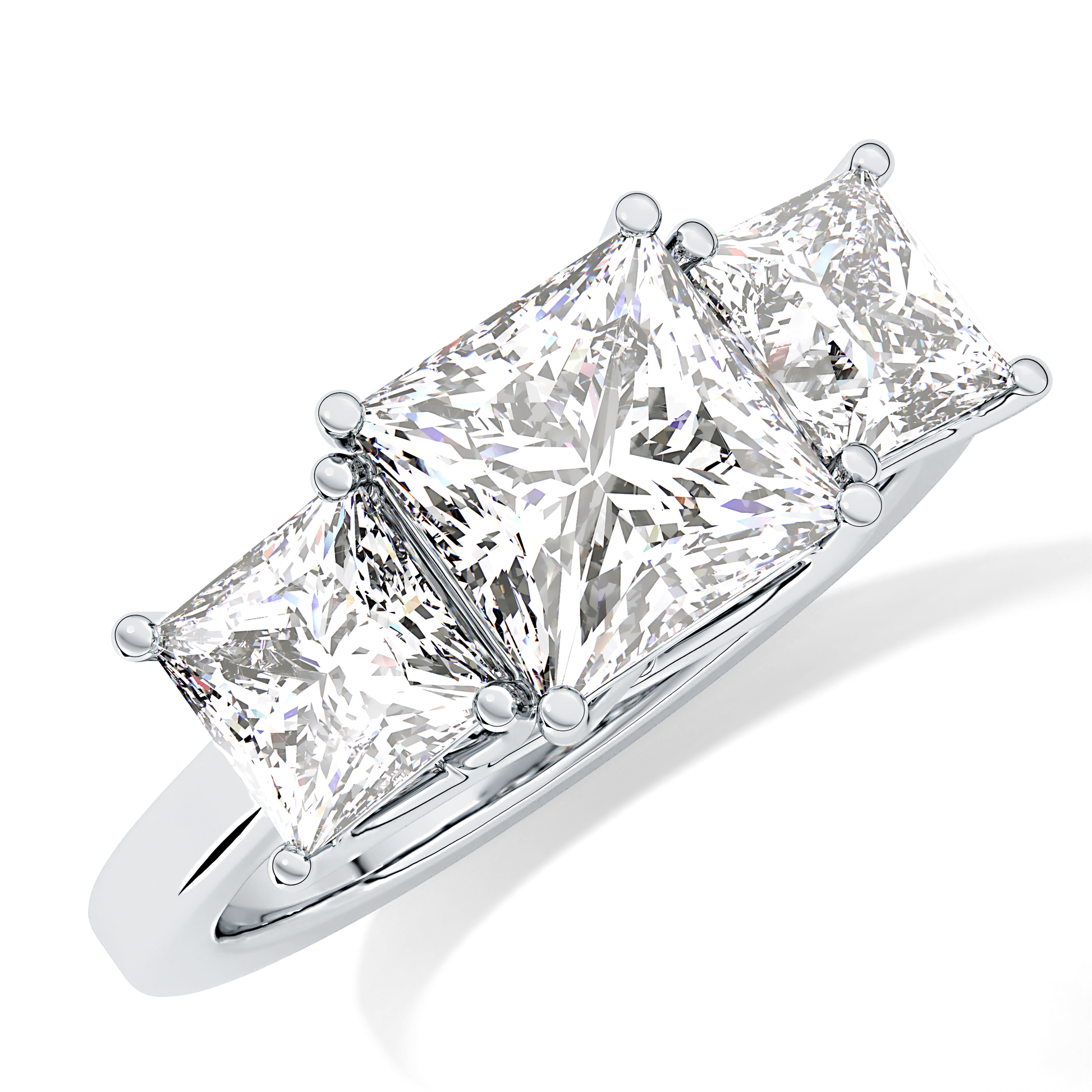 Princess Three Stone Lab Grown Diamond Engagement Ring