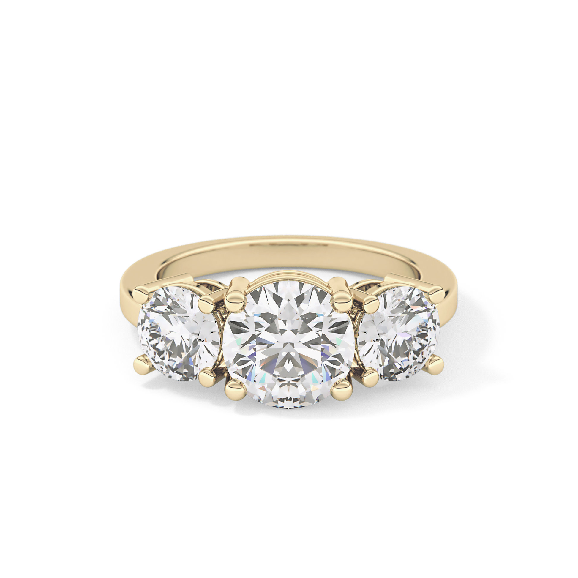 Round Three Stone Lab Grown Diamond Engagement Ring
