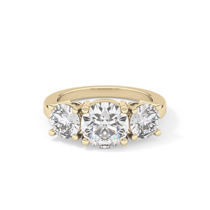 Round Three Stone Lab Grown Diamond Engagement Ring