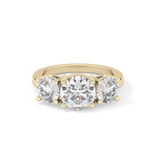 Round Three Stone Lab Grown Diamond Engagement Ring