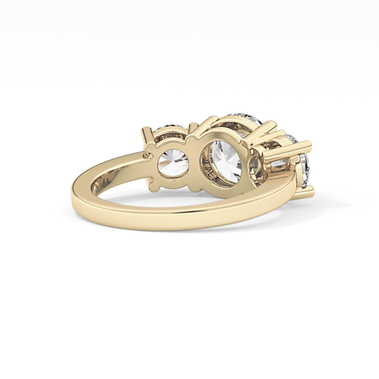 Round Three Stone Lab Grown Diamond Engagement Ring