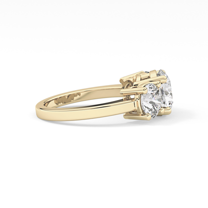Round Three Stone Lab Grown Diamond Engagement Ring