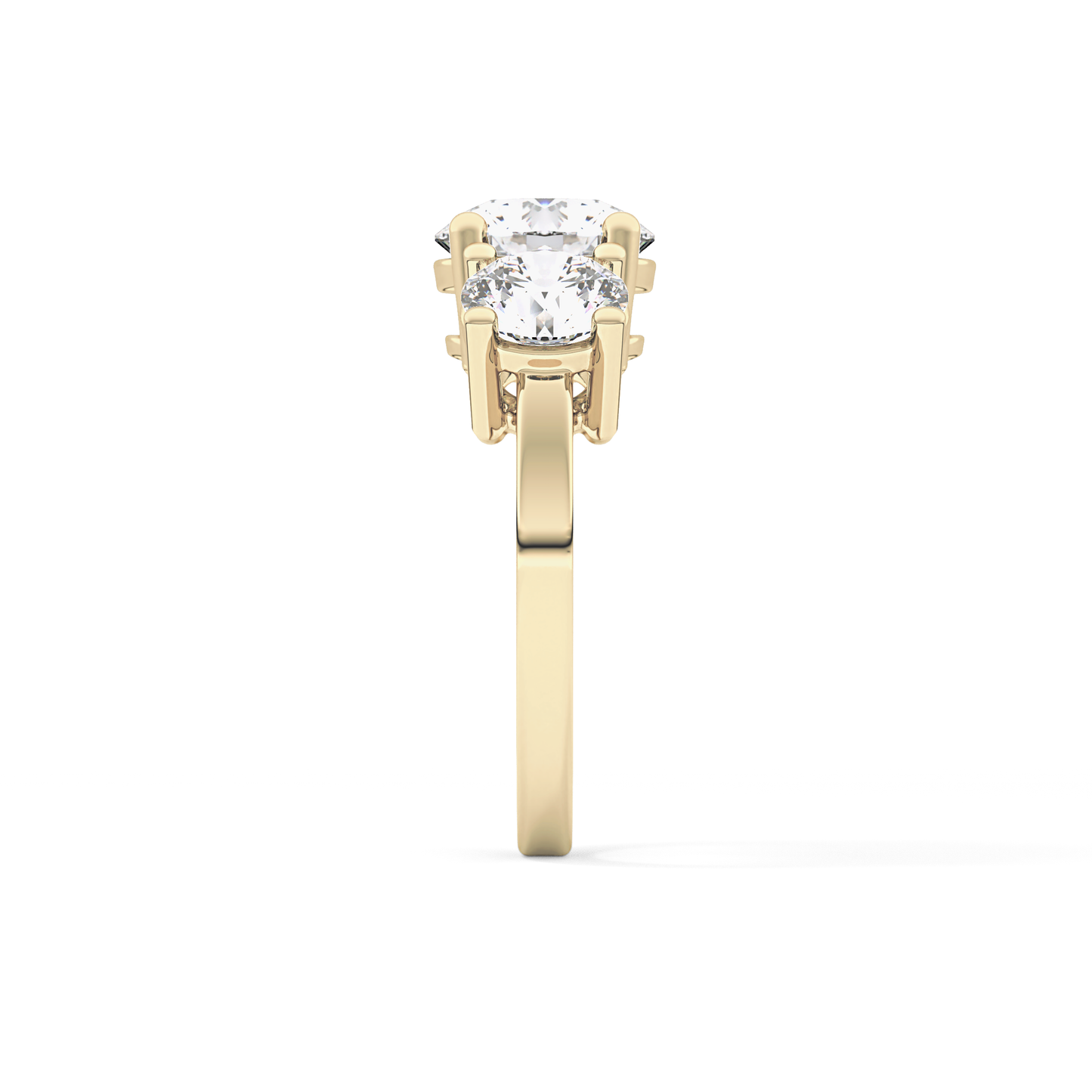Round Three Stone Lab Grown Diamond Engagement Ring