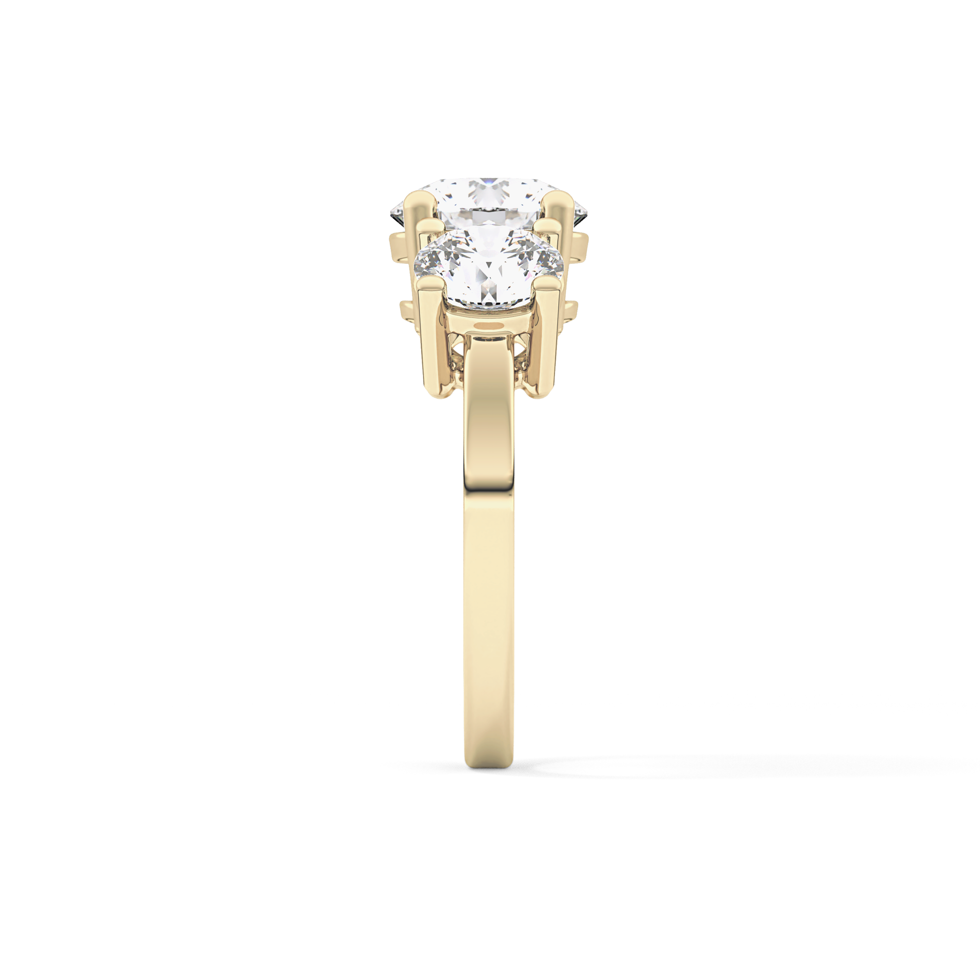 Round Three Stone Lab Grown Diamond Engagement Ring
