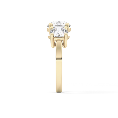 Round Three Stone Lab Grown Diamond Engagement Ring