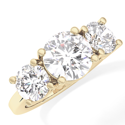 Round Three Stone Lab Grown Diamond Engagement Ring