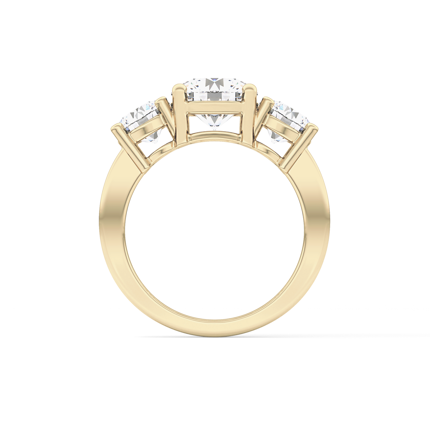 Round Three Stone Lab Grown Diamond Engagement Ring