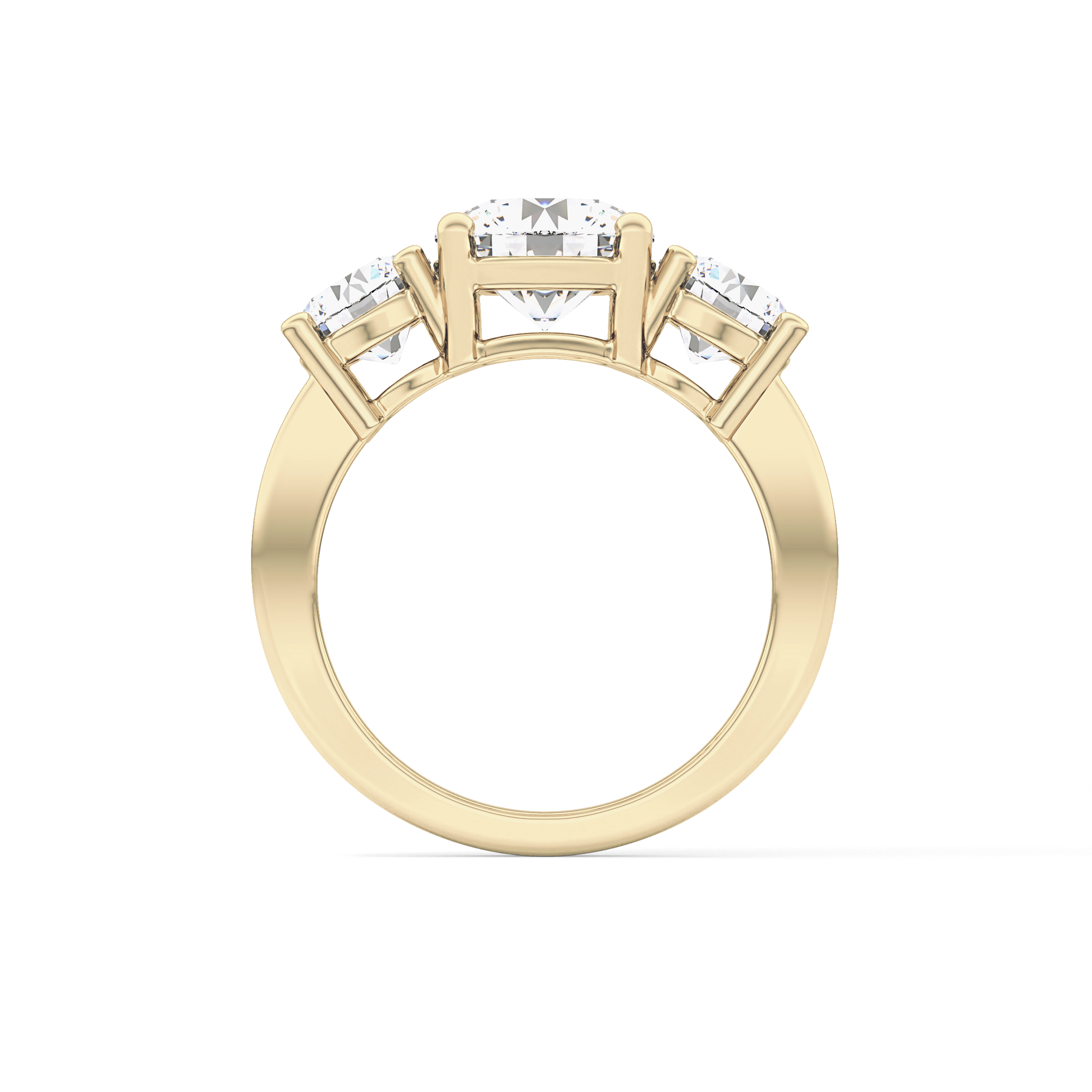 Round Three Stone Lab Grown Diamond Engagement Ring