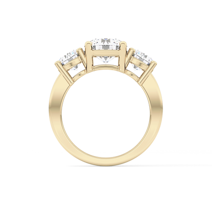 Round Three Stone Lab Grown Diamond Engagement Ring