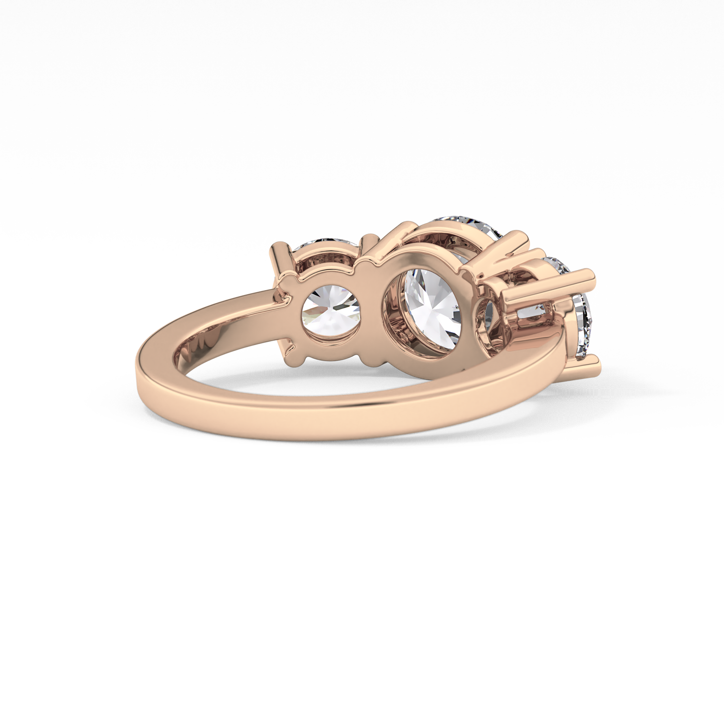 Round Three Stone Lab Grown Diamond Engagement Ring