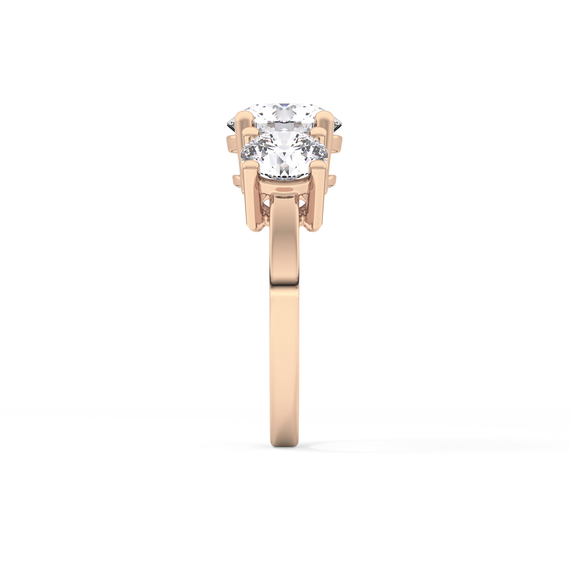 Round Three Stone Lab Grown Diamond Engagement Ring