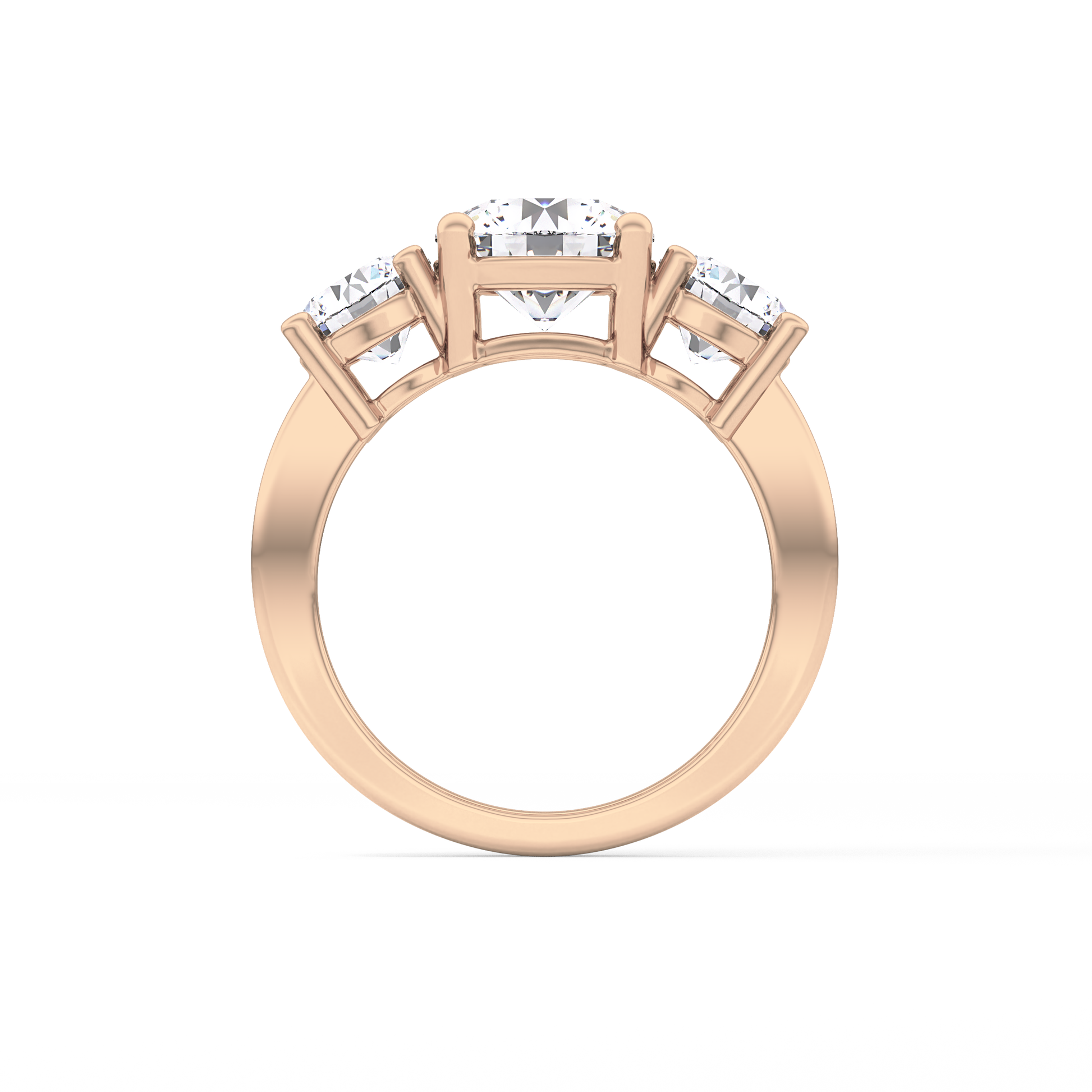 Round Three Stone Lab Grown Diamond Engagement Ring