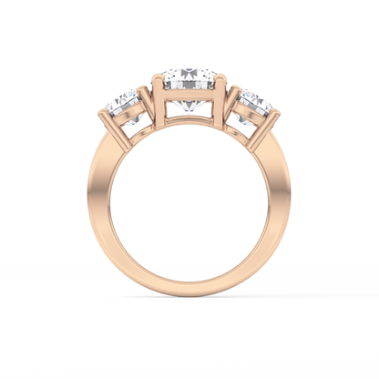 Round Three Stone Lab Grown Diamond Engagement Ring
