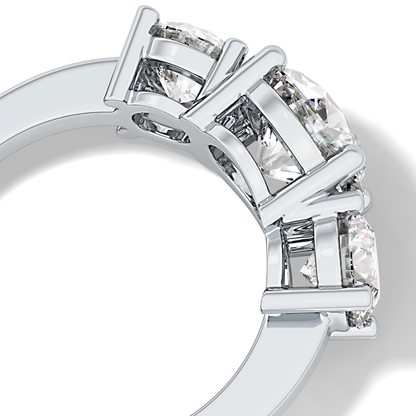 Round Three Stone Lab Grown Diamond Engagement Ring