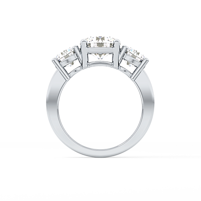 Round Three Stone Lab Grown Diamond Engagement Ring