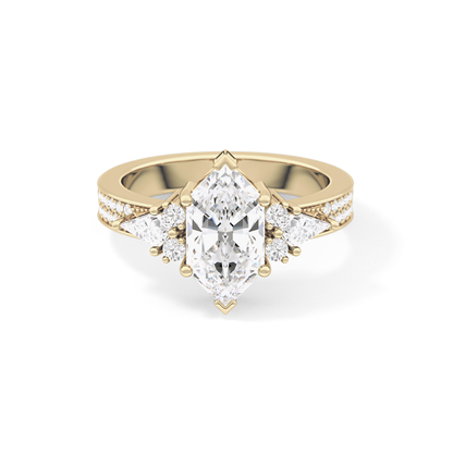 Hexagon Cluster Lab Grown Diamond Engagement Ring