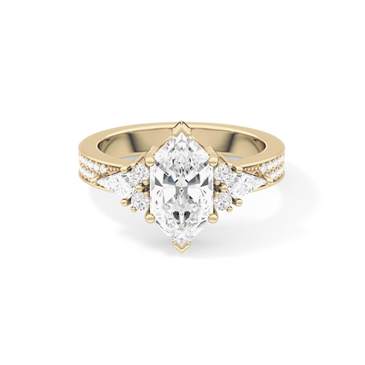 Hexagon Cluster Lab Grown Diamond Engagement Ring