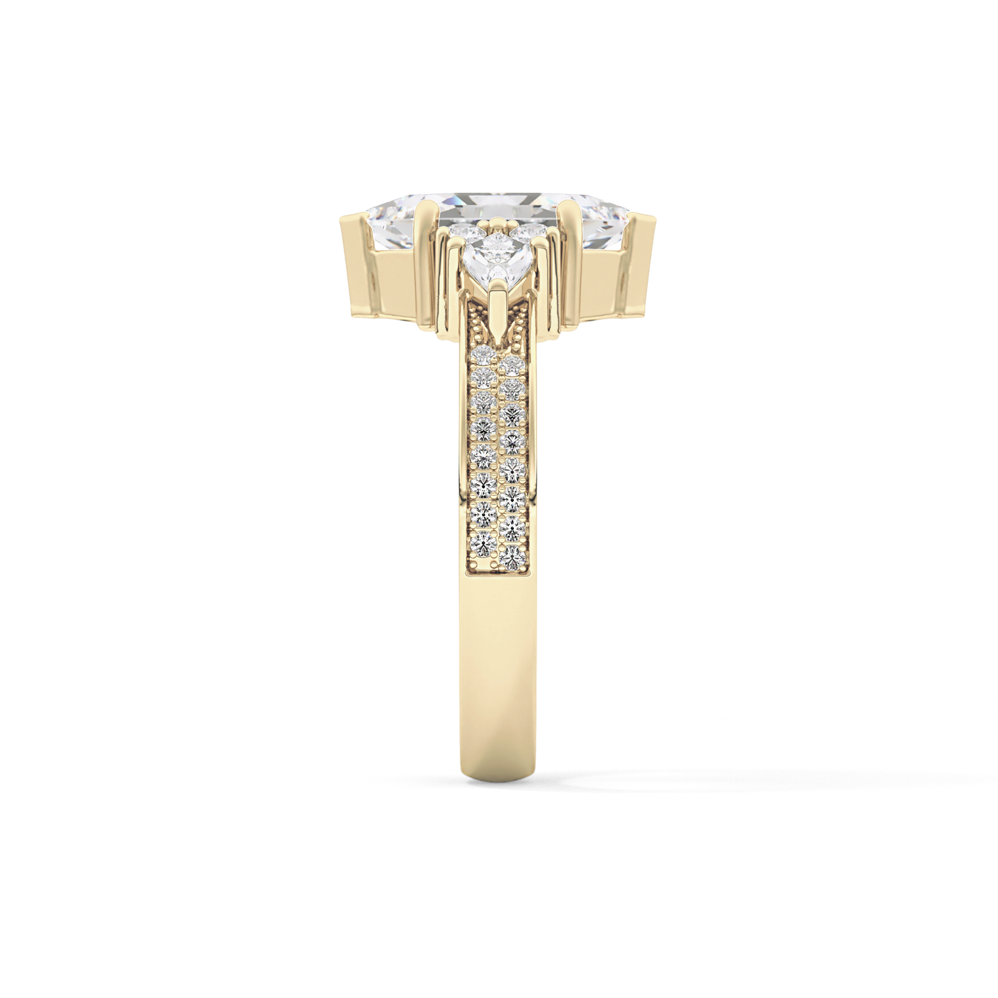 Hexagon Cluster Lab Grown Diamond Engagement Ring
