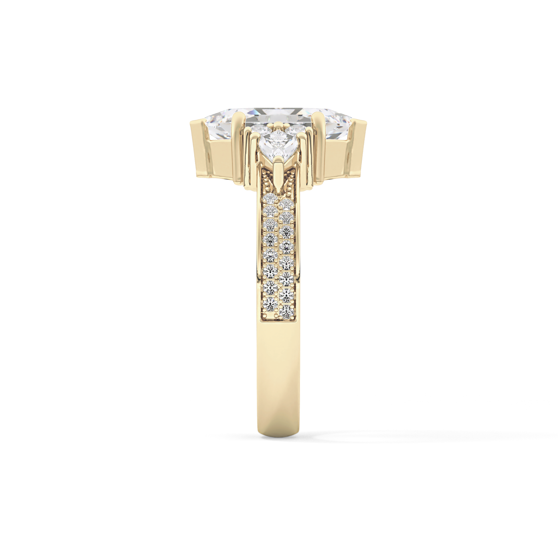Hexagon Cluster Lab Grown Diamond Engagement Ring