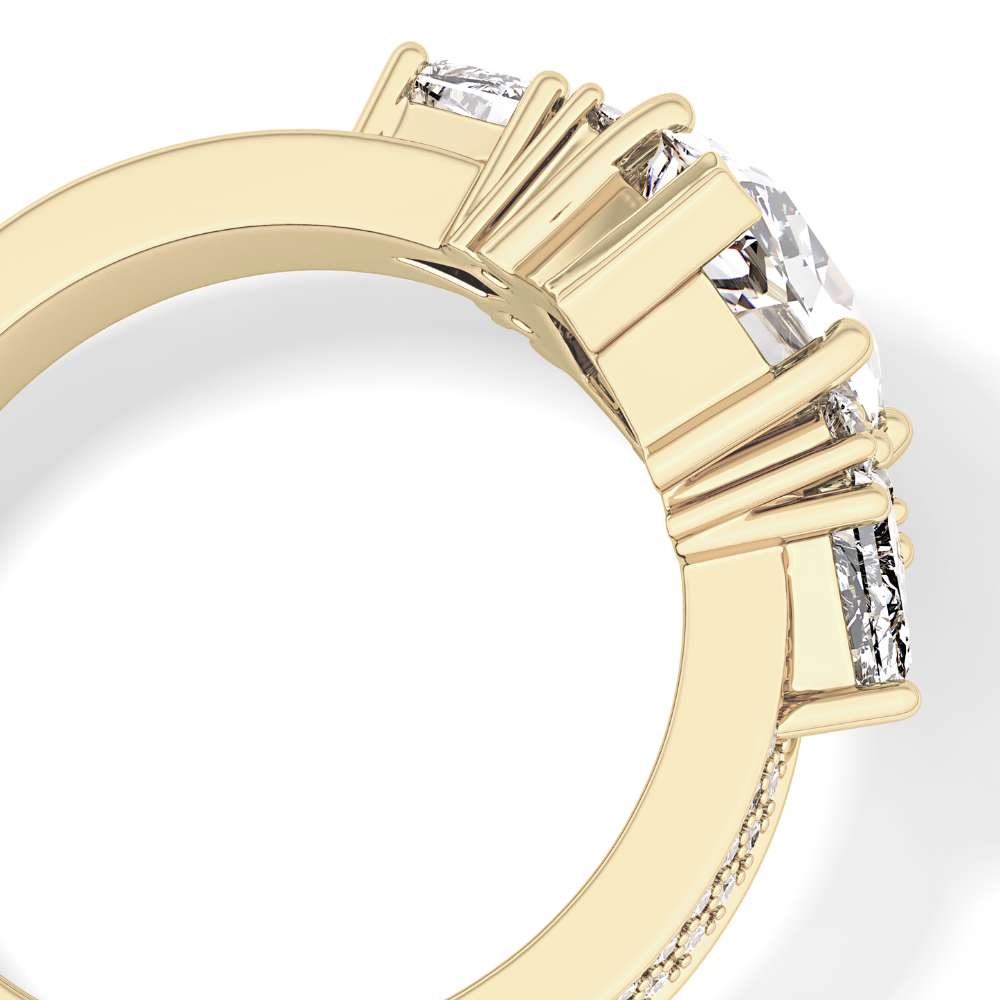 Hexagon Cluster Lab Grown Diamond Engagement Ring