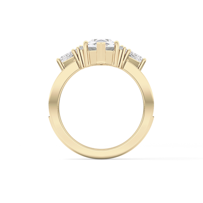 Hexagon Cluster Lab Grown Diamond Engagement Ring