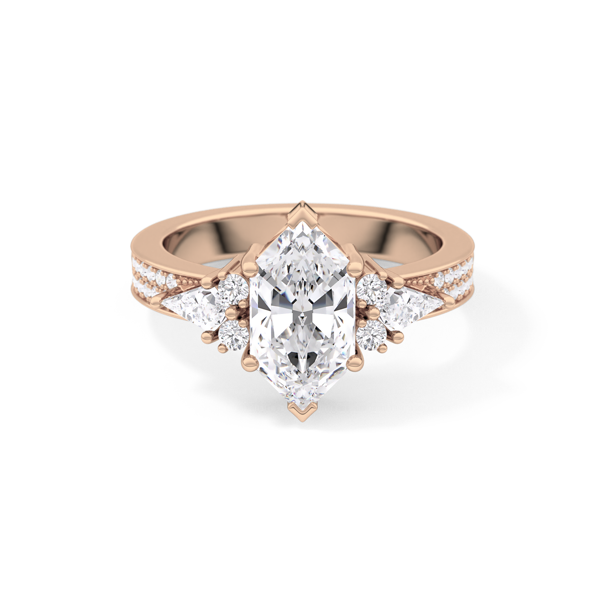 Hexagon Cluster Lab Grown Diamond Engagement Ring