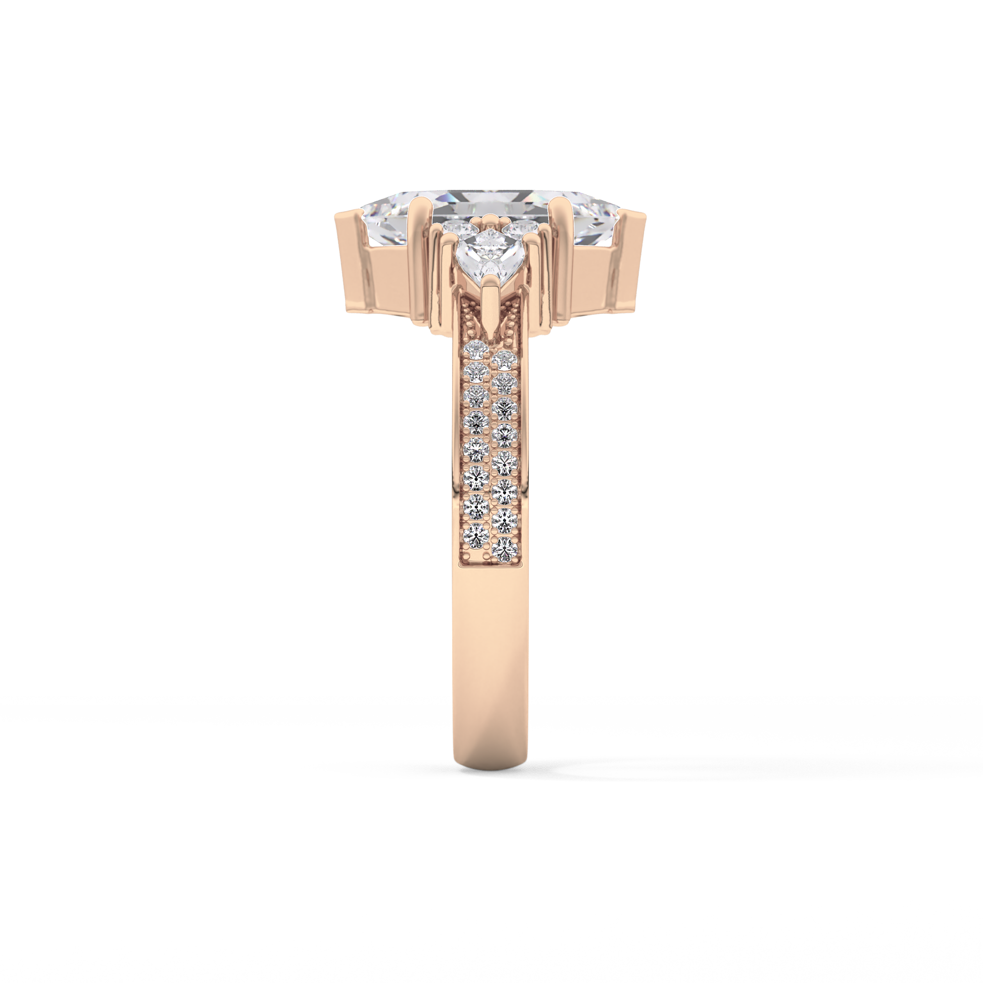 Hexagon Cluster Lab Grown Diamond Engagement Ring