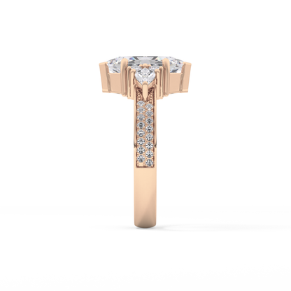 Hexagon Cluster Lab Grown Diamond Engagement Ring
