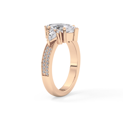 Hexagon Cluster Lab Grown Diamond Engagement Ring