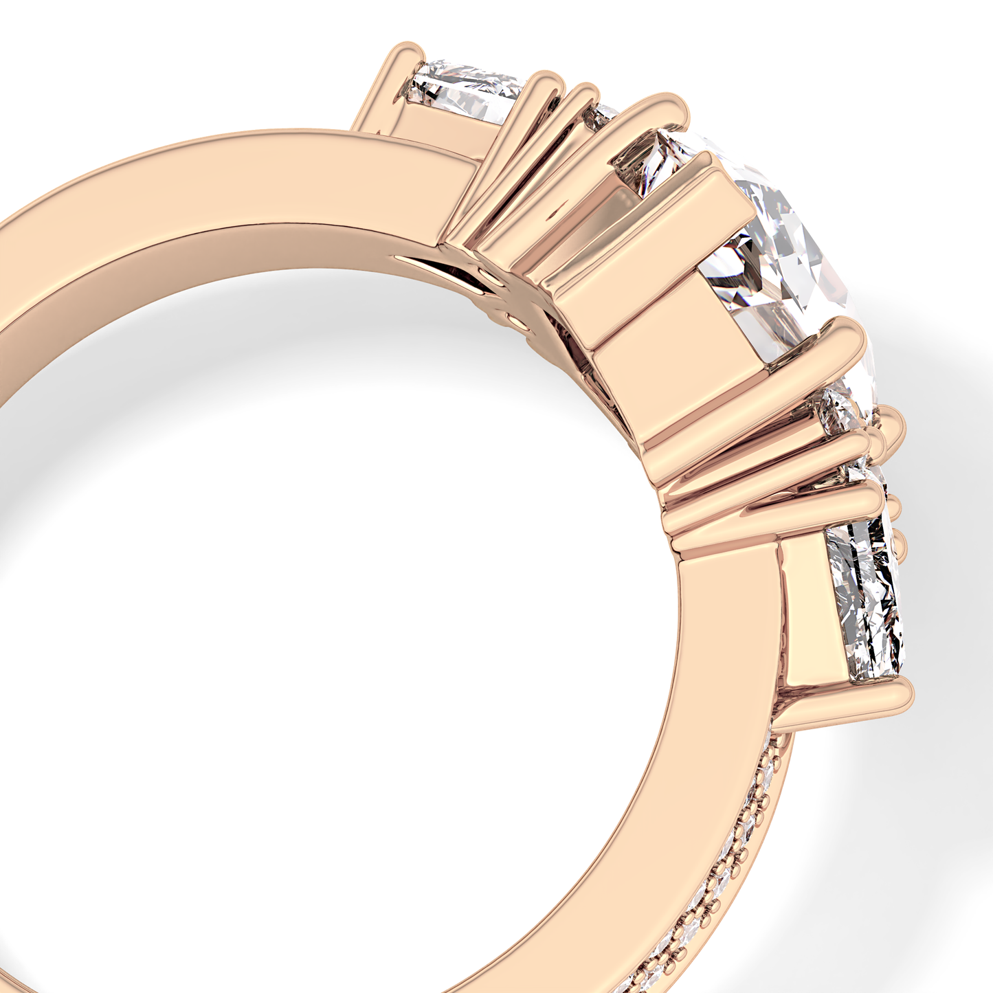 Hexagon Cluster Lab Grown Diamond Engagement Ring